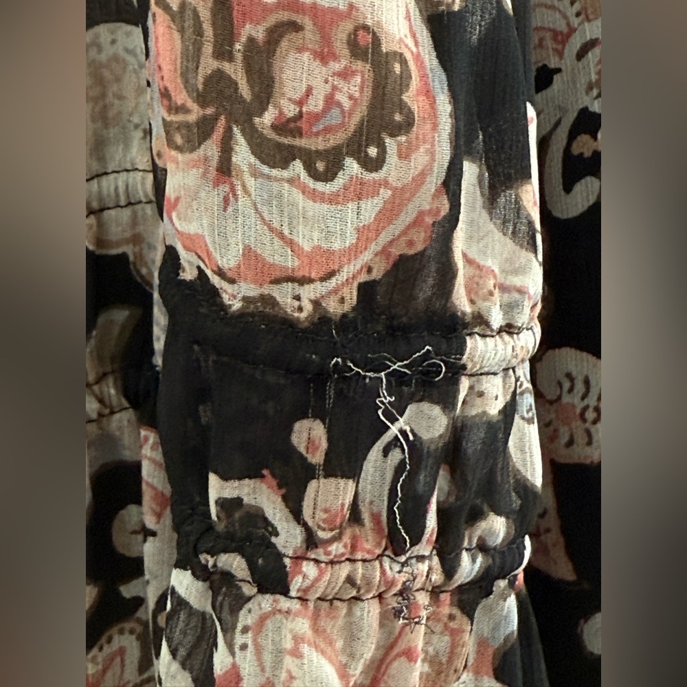 Loft Black Oversized Patterned Long Puff Sleeve D… - image 6